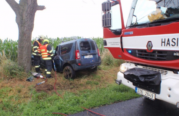 Tragická dopravní nehoda u obce Dřínov na Kroměřížsku